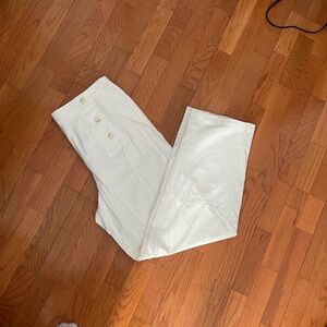 White wide leg pants